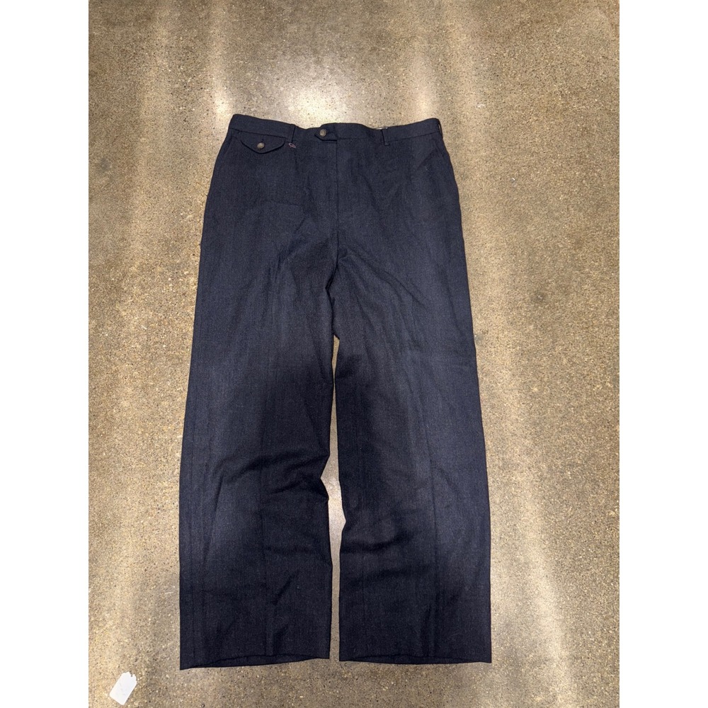 The Trouser Shop Mens Gray 100% Virgin Wool Dress Pants Trousers 36 X 30 Vintage